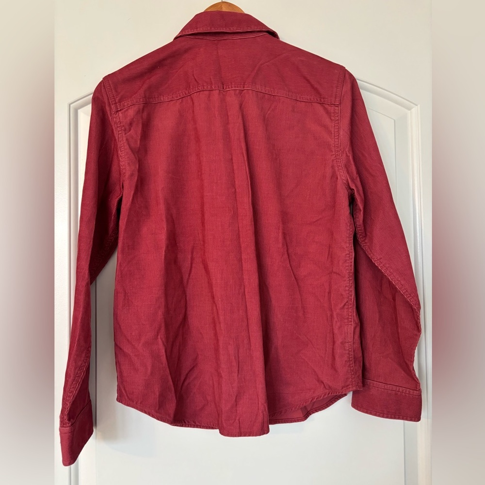 VTG Lauren Ralph Lauren “Dry Goods" utility corduroy Shirt petite M dark pink - Picture 5 of 8